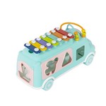 Игрушка-сортер разв.пласт. АВТОБУС, Bondibon, с ксилофоном, голубой, BOX