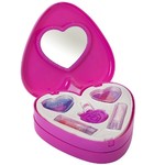 Набор детской декорат. косметики Bondibon Eva Moda, BOX 40х17,8х3,8 см, косметичка-сердце 2-уровневая с зеркальцем, тенями для век (12 оттенков; 8,4г), 2-мя аппликаторами, помадами (2 цвета; 1,6г), лаком для ногтей (8г) и блеском для губ (3 оттенка; 3г),