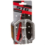 Педали STG FP-925, платформа, алюм, ось 9/16", насып. Подшип. Серебр