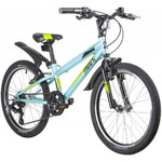 Велосипед NOVATRACK 20" RACER, голубой, сталь, 6 скор., Microshift TS38-6/Shimano, V-Brake