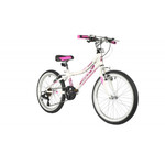 Велосипед NOVATRACK 20" ALICE белый,  стальная рама, 6 скор., Shimano TY21/Microshift TS38, V- brake