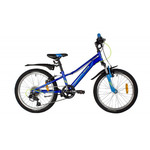Велосипед NOVATRACK 20" VALIANT сталь, синий, 6-скор, TY21/TS38/SG-6SI, V-brake, короткие крылья