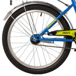 Велосипед NOVATRACK 20" URBAN синий, защ А-тип, тормоз нож, крылья и багаж хром, без доп колес