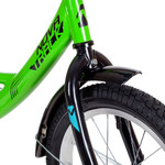 Велосипед NOVATRACK 16" VECTOR лаймовый, тормоз нож, крылья, багажник, полная защ.цепи