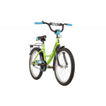 Велосипед NOVATRACK 20" VECTOR лаймовый, защ А-тип, тормоз нож., крылья и багаж чёрн.,без доп колес