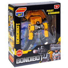 Трансформер робот-строительная техника, 2в1 BONDIBOT Bondibon, экскаватор, цвет жёлтый, ВОХ 23,5х26,5х8 см.