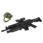 Набор солдат 18,5 см с оружием, "НАСТОЯЩИЙ БОЕЦ" Bondibon, BOX 25,5x12,6x5,4см, армеец.