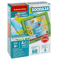 Игра настольная логическая БондиЛогика Bondibon "ЗООПАЗЛ"