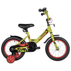 Велосипед NOVATRACK 14" TWIST зеленый, тормоз нож, крылья корот, полная защ.цепи