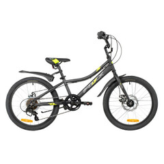 Велосипед FOXX 20" DIFFER чёрный,  стальная рама, 6 скор., Microshift MS21/Microshift TS38, дисковый