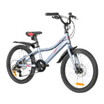 Велосипед FOXX 20" DIFFER серый,  стальная рама, 6 скор., Microshift MS21/Microshift TS38, дисковый