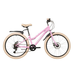 Велосипед NOVATRACK 24" JENNY сталь 12'', розовый, 6 скор. TY21/TS-38/TZ500/SG-6S, диск.торм STG