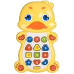 Игрушка развивающая пласт. УМНЫЙ ТЕЛЕФОН  Bondibon, УТЕНОК, BOX