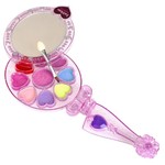 Набор детской декор. косметики Bondibon Eva Moda,  CDR 30,5*18*3 см; косметичка-зеркальце с ручкой, раздвижная: 1 аппликатор-кисточка, блеск для губ 3 оттенка (1,8г), тени для век 6 оттенков (3,6г); арт.70533I.
