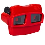 Очки 3D квадратные красные тм Bondibon, цветные cтереодиапозитивы 2 диска со слайдами животные и динозавры, CRD 24х26,5х7см, арт. 1816.