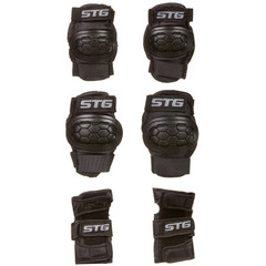 Защита детская STG YX-0303 комплект: наколенники, налокотник, защита кисти.черная, размер S