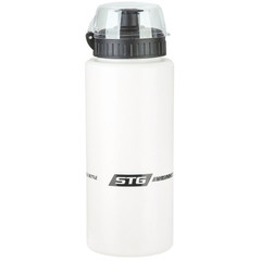 Велофляга STG  DC-BT-54 600мл с защитной крышкой белая/черная